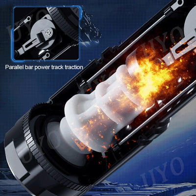 ญี่ปุ่นชาย Masturbator อัตโนมัติ Retractable Masturbation ถ้วยช่องคลอดดูดความร้อน Masturbator จอแสดงผล LCD ของเล่นเพศชาย