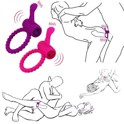 Penis Ring Cock Intense Clit Stimulation Silicone Tongue Vibrator Sex Fidget Toys for Couple Adults Products Delay Ejaculation