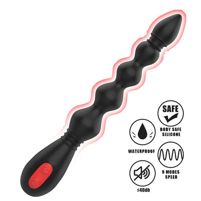 Prostate Stimulator Anal Training Sex Toy 9 Frequency Powerful Anal Beads Vibrator Flexible Anal Plug Waterproof Butt Plug