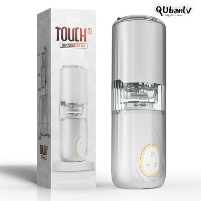 QUBANLV Automatic Piston Telescopic ช่องคลอดจริง Pussy ชาย Masturbator ความร้อนดูดเสียงปฏิสัมพันธ์เครื่องเพศของเล่นสำหรับผู้ชาย