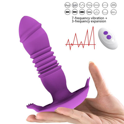 Telescopic Vestibule G-spot Vibrator with Remote Control Waterproof Vibrating Vagina Clit Stimulator Sex Toys for Women &amp;Couples