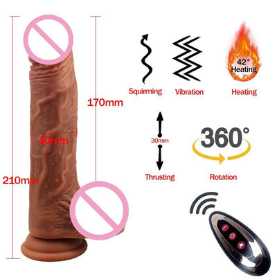 Wholesale Realistic Dildo Vibrator 10 Speeds Telescopic Swing Vibrating Dildo Female Masturbation Penis Sex Toys For Women Adult